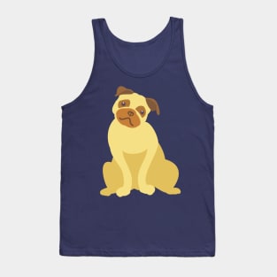 Happy Cute Pug Dog Tank Top